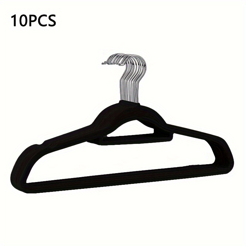 Home Premium Velvet Hangers Non slip Clothes Black Suit With - Temu