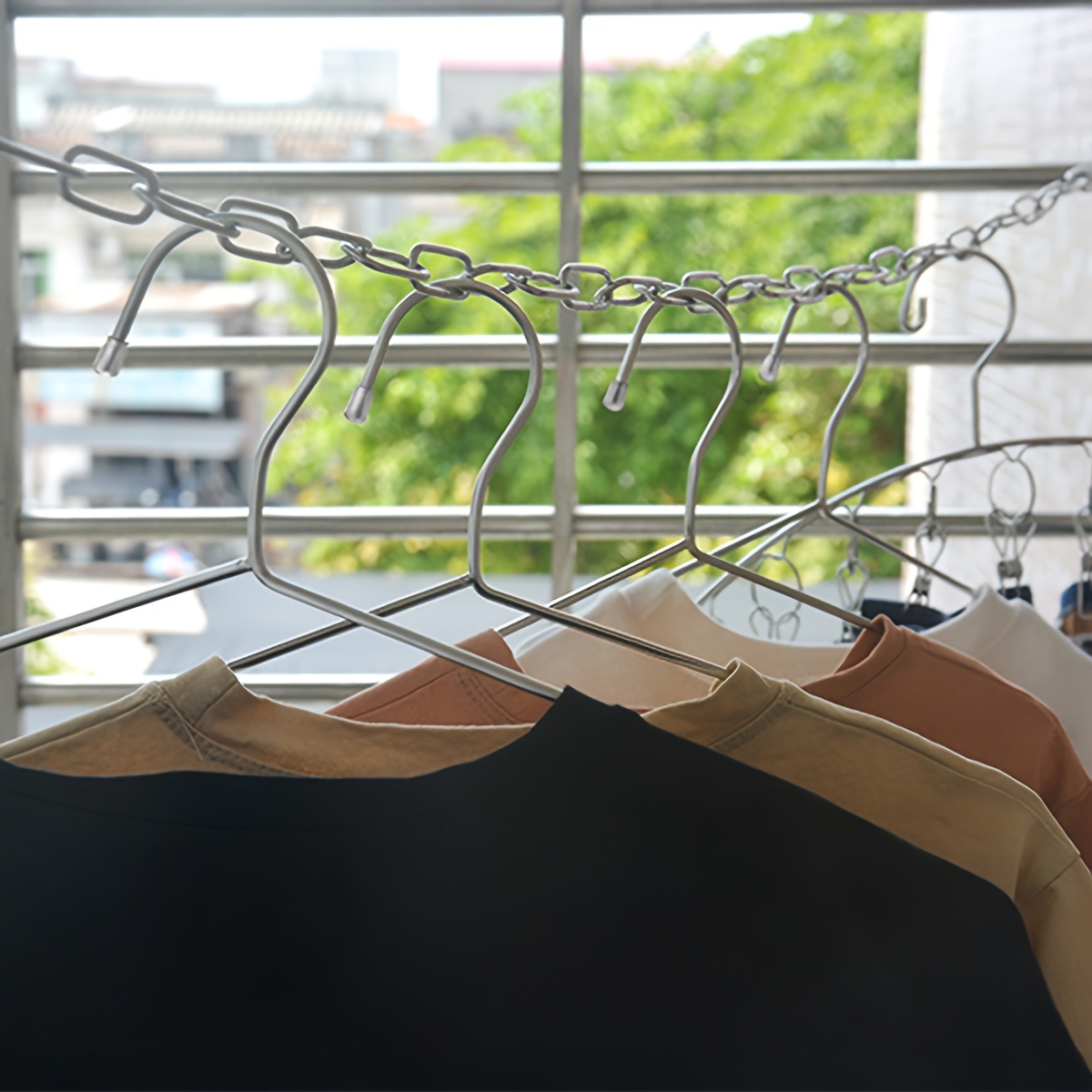 Stainless Steel Clothes Drying Chain with Two Hook Clothes Storage