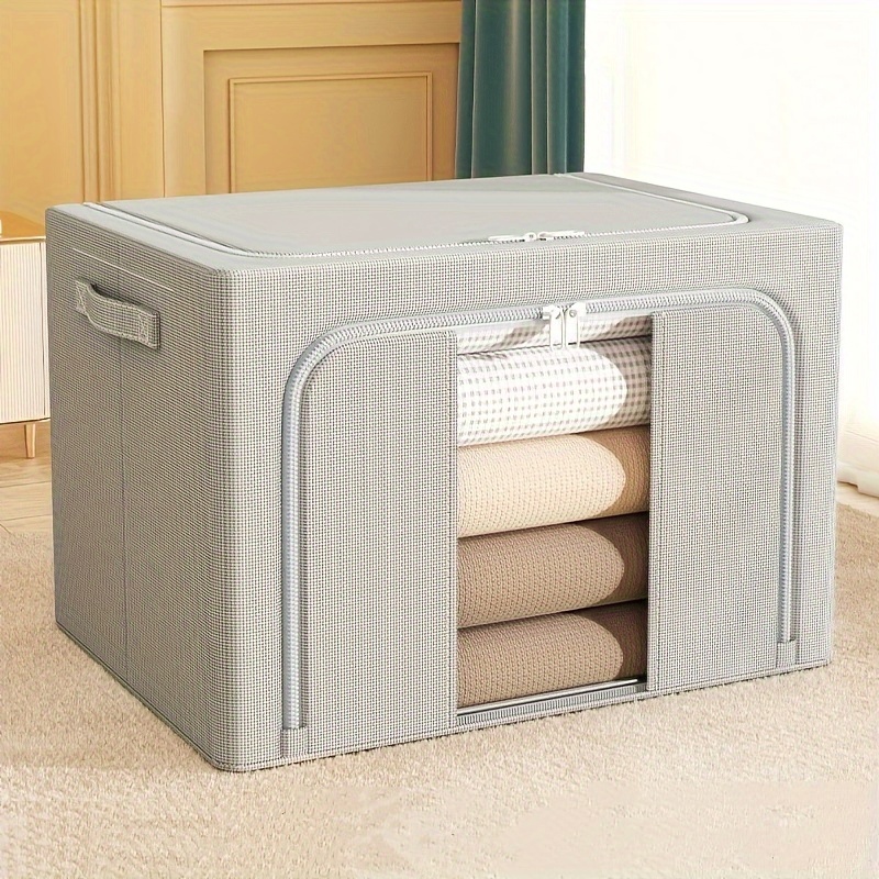 Storage Closet Bins With Steel Frame Fabric Storage Bins - Temu