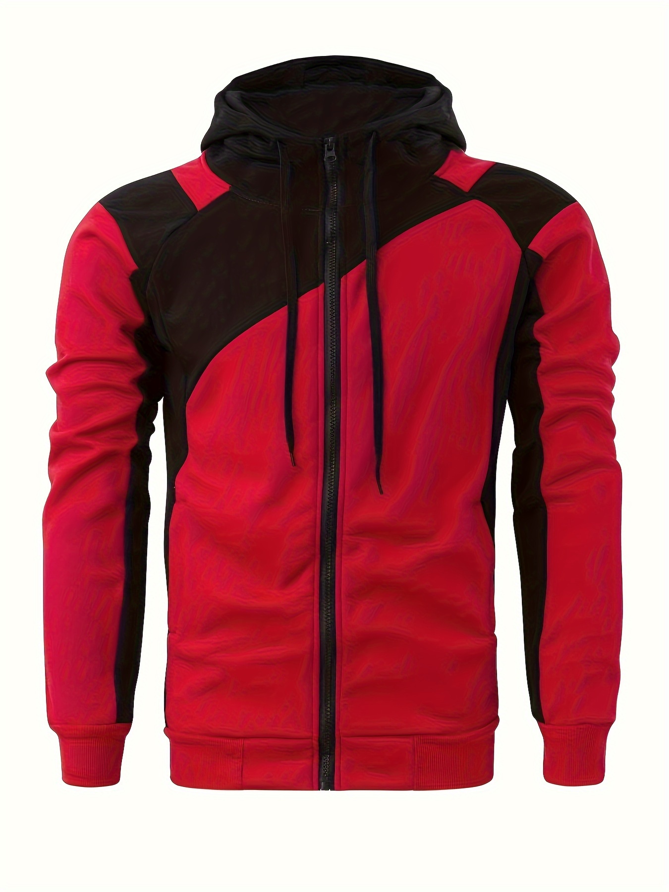 Men's Casual Color Block Zip Jacket Hood Varsity Jackets - Temu