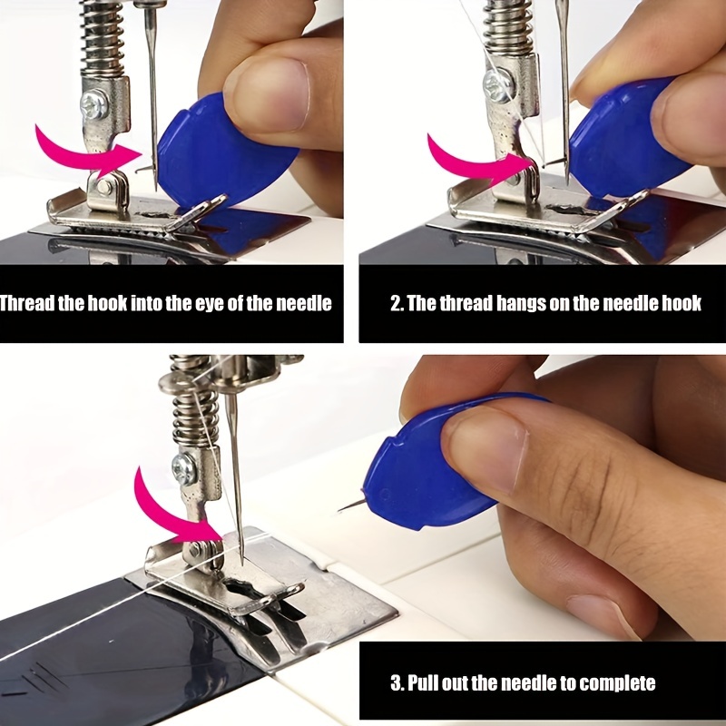 10 pcs Needle Threader Tool Self Threading Hand Needles (Random Color),  Wire Loop DIY Needle Hand Machine Sewing Tool