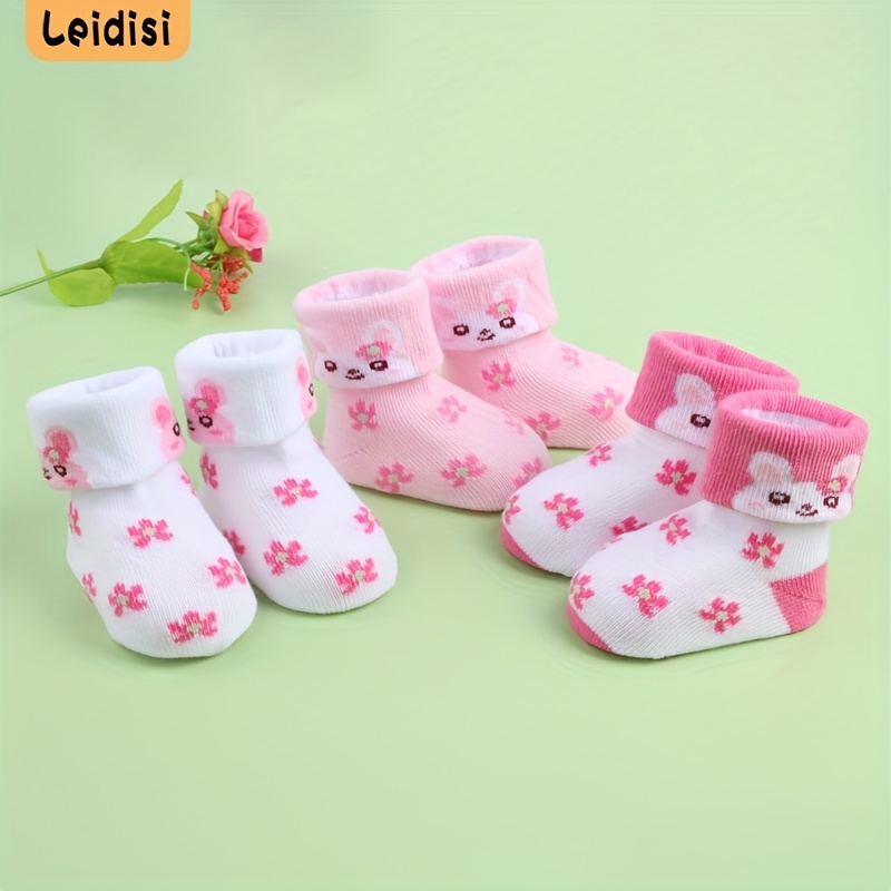 Pack calcetines de bebé niña dibujo de flores -BCI