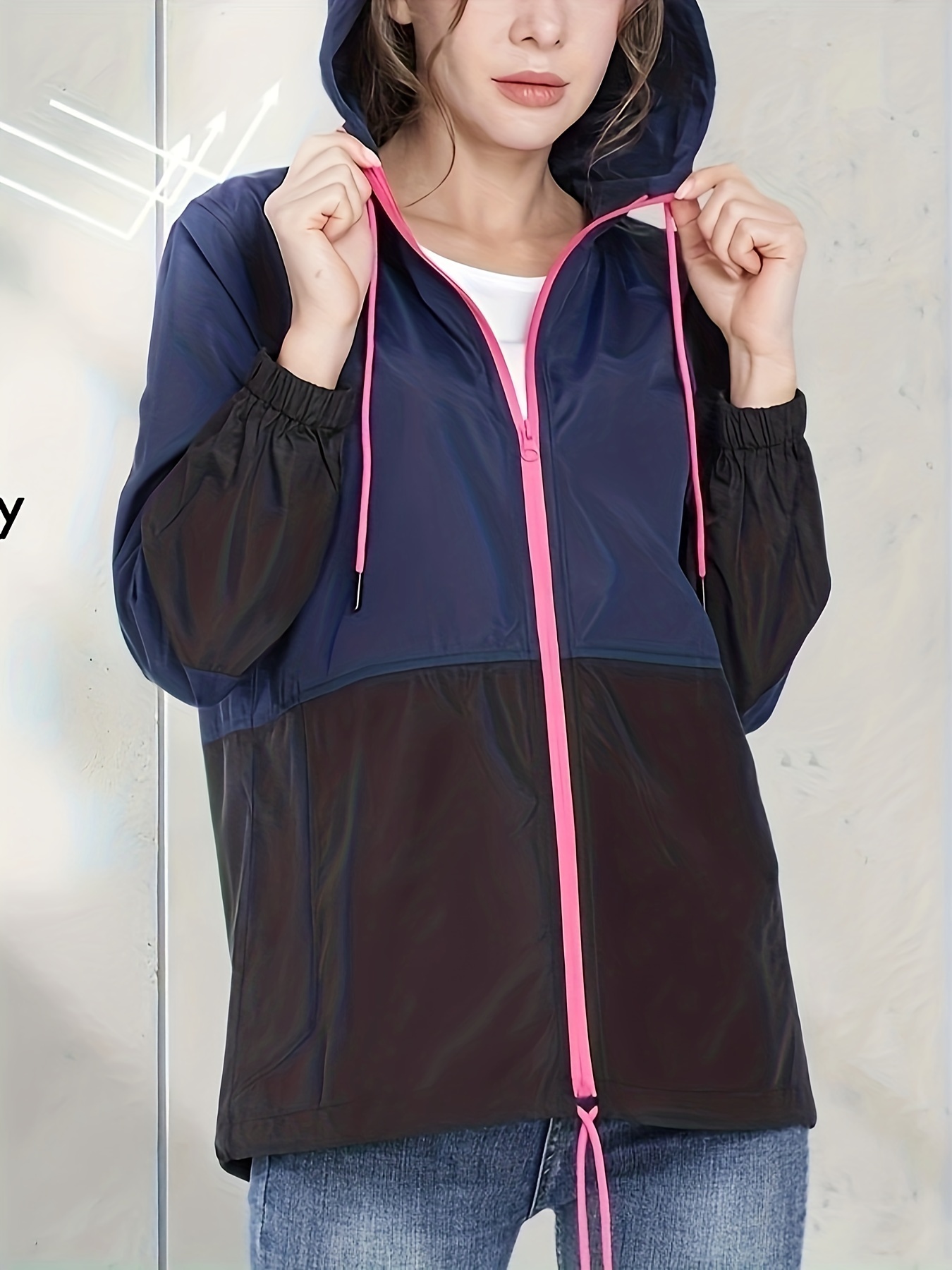 Women's Waterproof Hooded Raincoat Lightweight Packable Rain Jacket