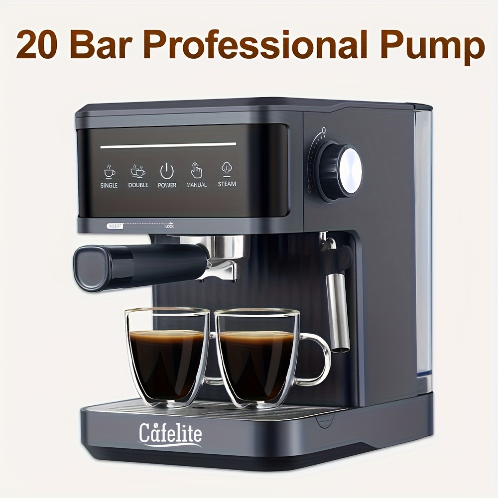 Cafetera express para café espresso y cappuccino, con 20 bares y