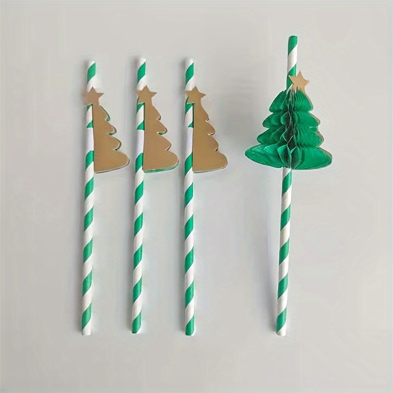 Straws Holiday and Christmas Decorations Candy Cane Straws Holiday