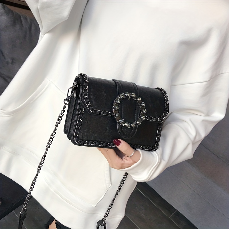 Vintage Chain Crossbody Bag Retro Design Flap Square - Temu