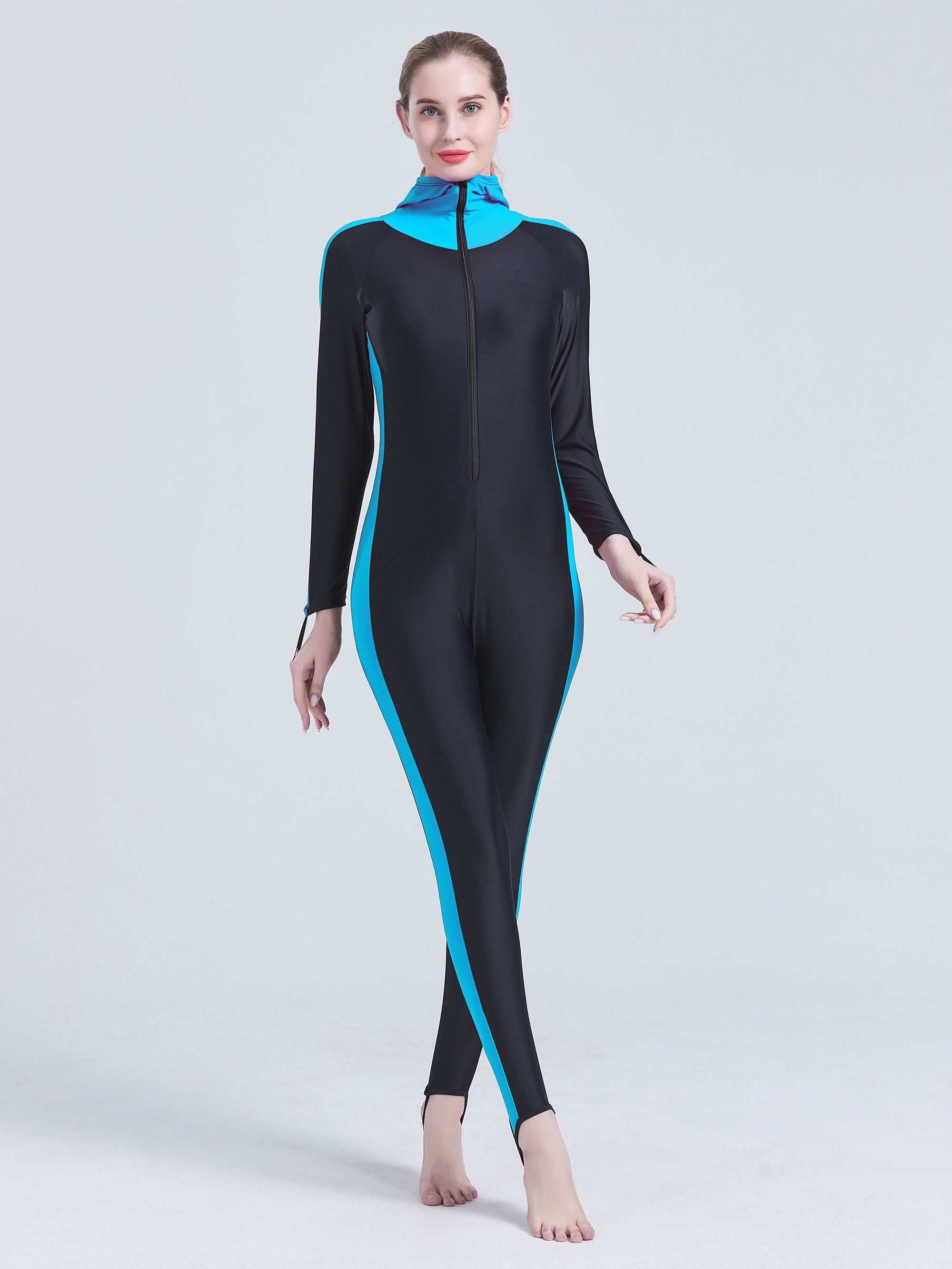 Women's Full Body Swimsuit Rash Guard One Piece Long Sleeve Long Leg  Swimwear with UV Sun Protection