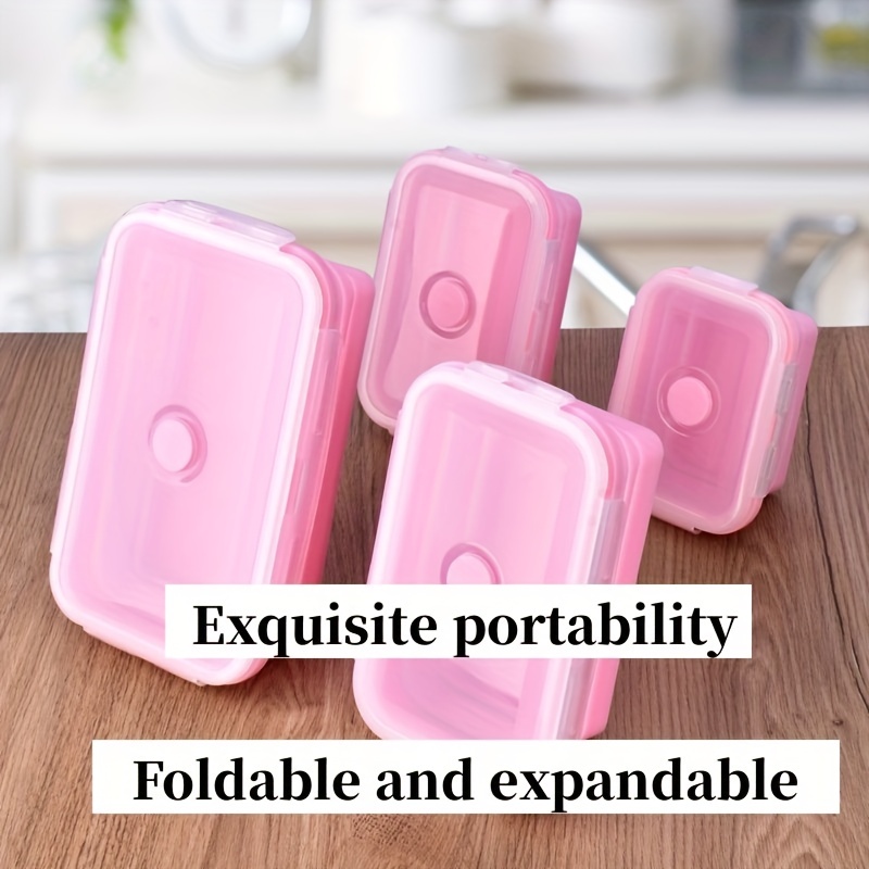 Folding Silicone Insulated Lunch Box, Collapsible Portable Round Bento Box  For Office Workers, Leakproof Food Storage Container With Bpa Free Airtight  Plastic Lid, Microwave And Freezer Safe, Home Kitchen Supplies - Temu