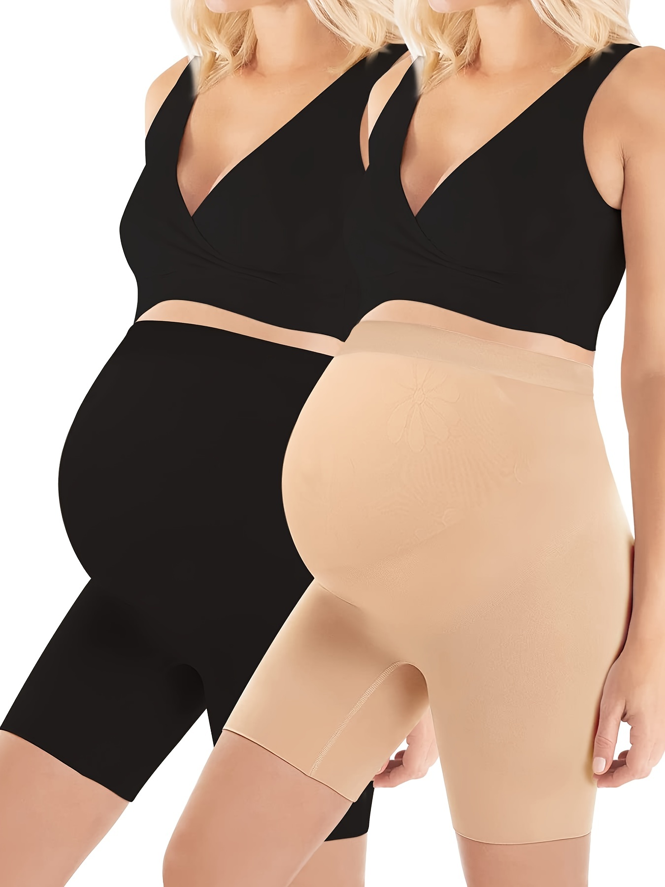 Premium Maternity Shapewear, High Waisted Knee Length Pregnancy Underwear  Soft Abdominal Support Shorts, S-XXXL