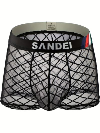 mens sexy mesh lace breathable comfortable erotic boxer briefs underwear