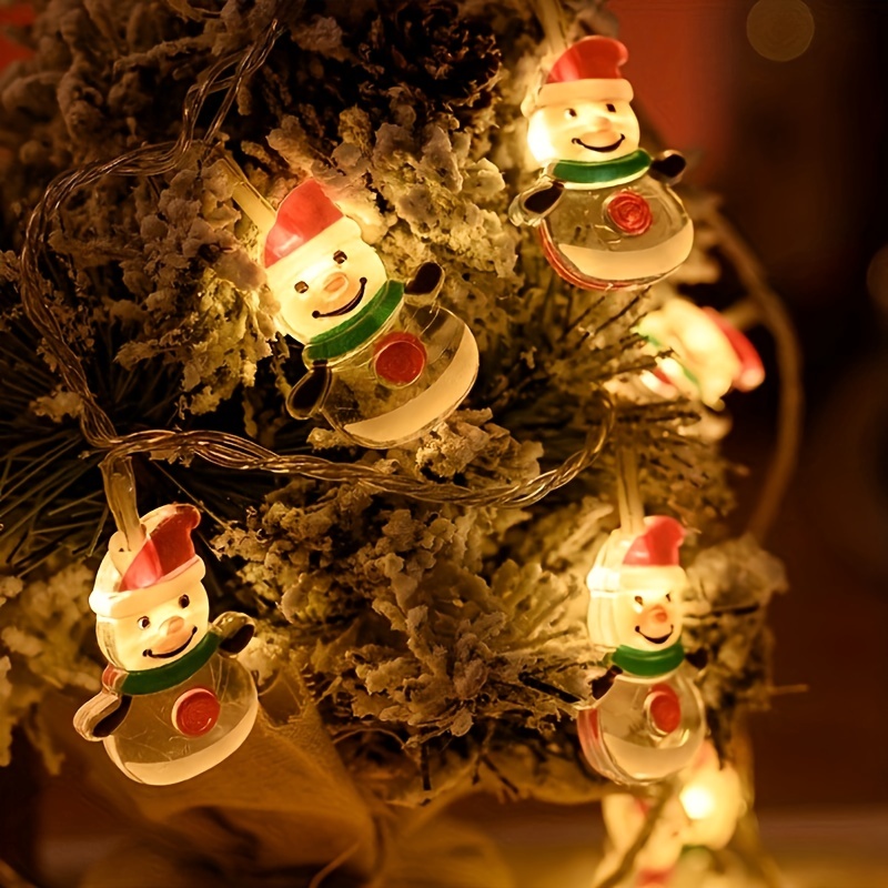 Christmas Christmas Snowman Color Lights Christmas Tree Santa
