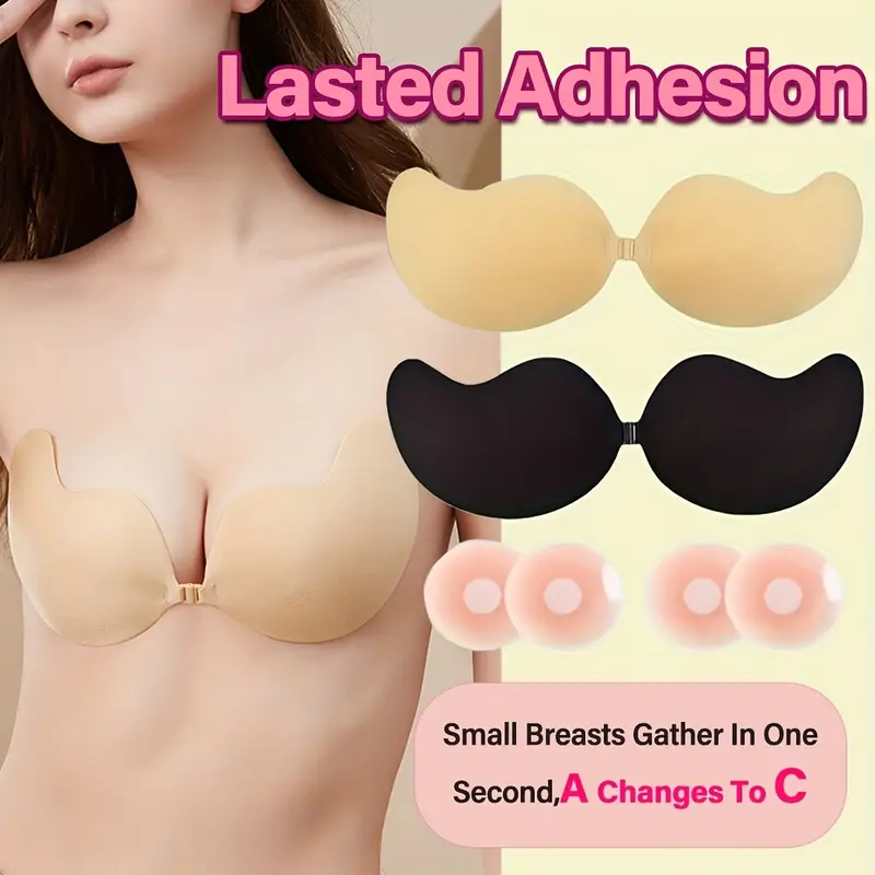 Breast Lift Bra Sticky Strapless Push Up Bra Silicone Nipple