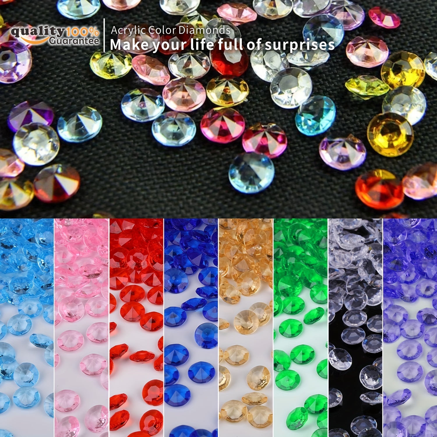Acrylic Diamond Fake Gems Vase Filler Plastic Diamonds Large - Temu