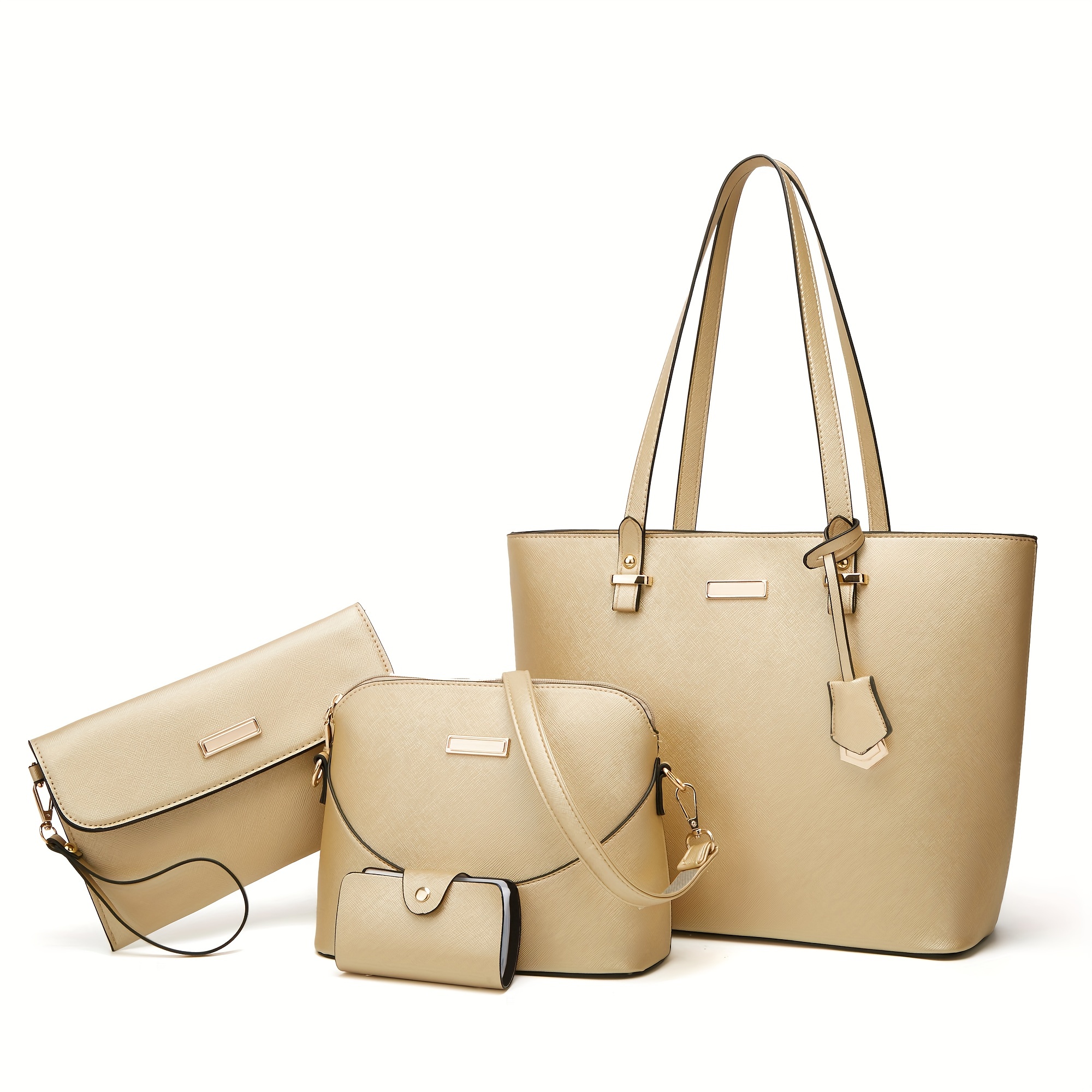 Large Tote Handbag 3pcs Set Shoulder Bag Crossbody Clutch Purses for Women