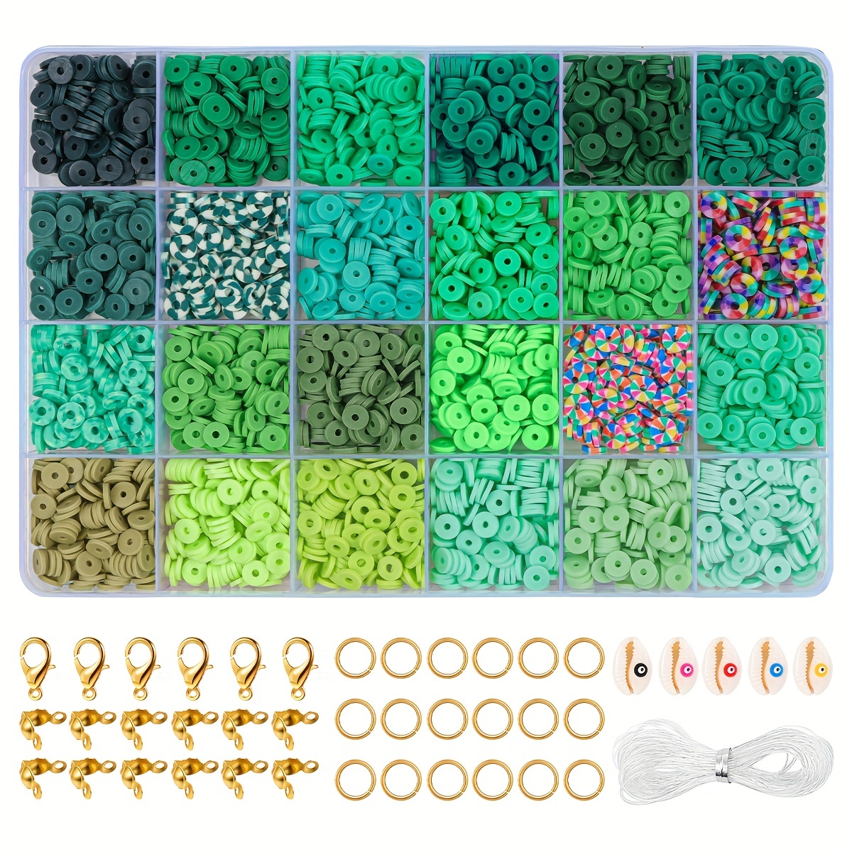 Kit de fabricación de pulseras, 10,000 cuentas de arcilla polimérica, 48  colores, cuentas de letras redondas, kit de fabricación de joyas, pulseras  de