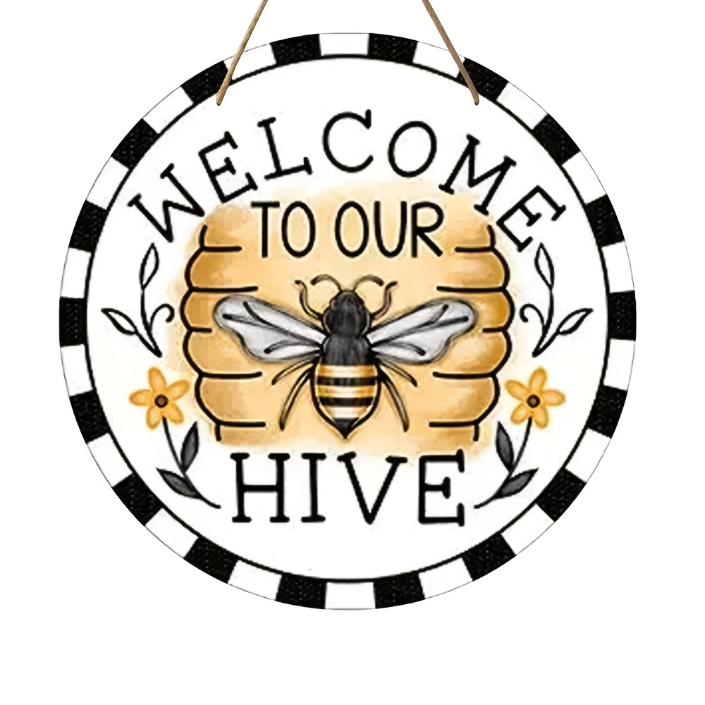 BUMBLEBEE Kitchen Hours BEE SIGN Wall Hanger Hanging Plaque 