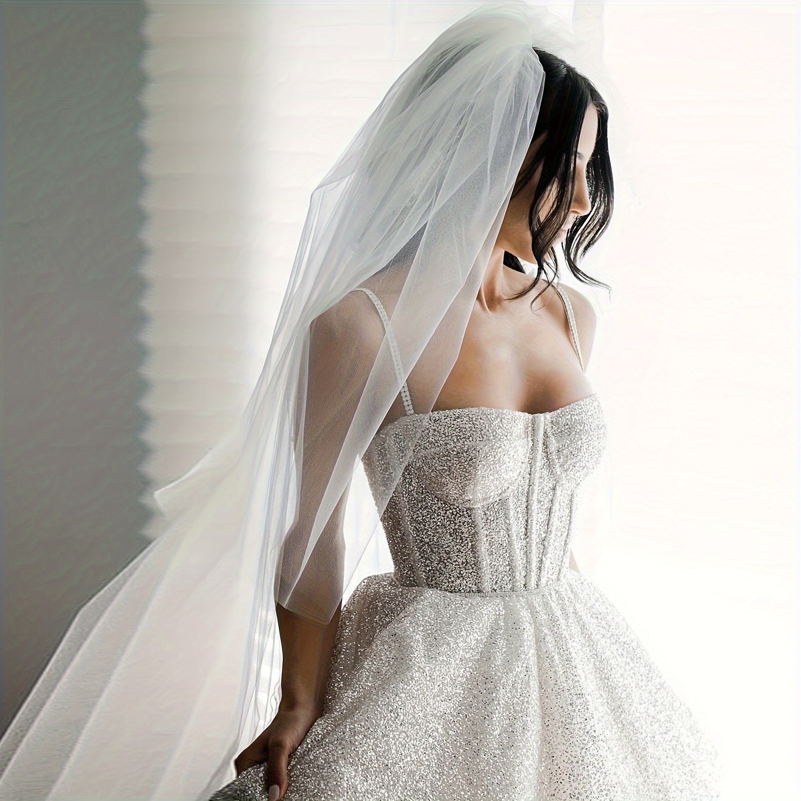 Wedding gown on sale with long trail