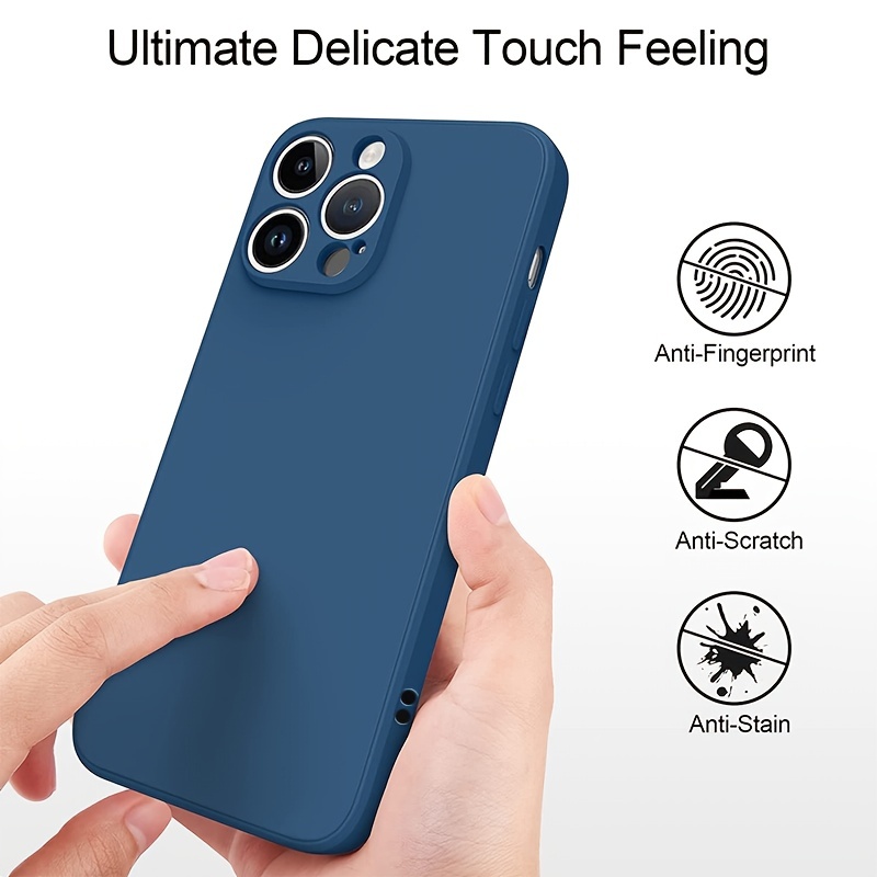 liquid silicone case straight edge drop proof for apple iphone 14 pro max 14pro slim liquid silicone protective case cover soft microfiber fabric lining camera screen reinforced protection multicolor choice details 0
