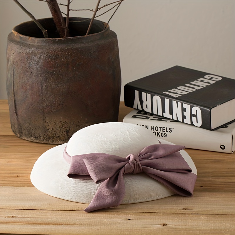 Sombrero para mujer con detalle de cinta en rosa malva