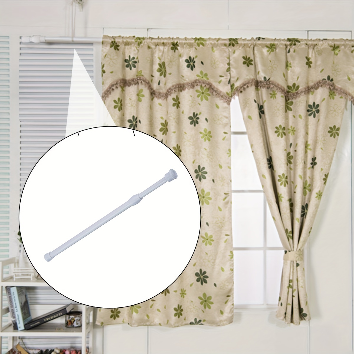 

Adjustable Curtain Rod With Metal Spring: Bathroom Rod, Shower Rod, Extendable Ergonomic Track, Clothes Rod - 55-90cm/21.65-35.43in