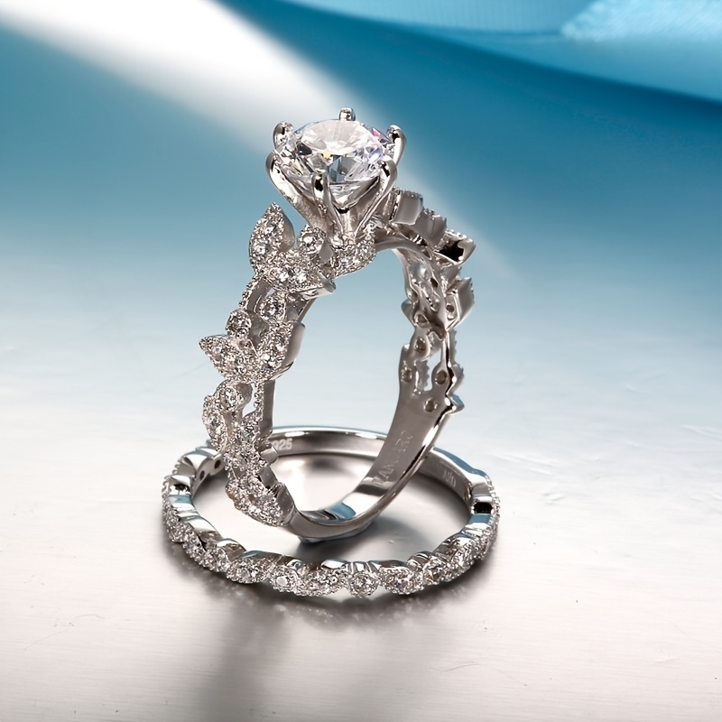 Alloy Wedding Engagement Ring Set