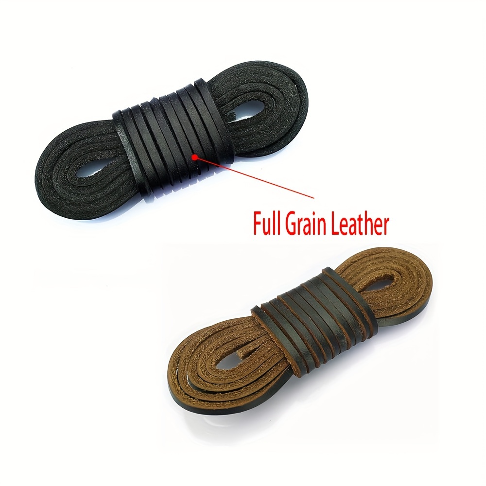 Flat Round Genuine Leather Strip Cord Braiding String Dark - Temu