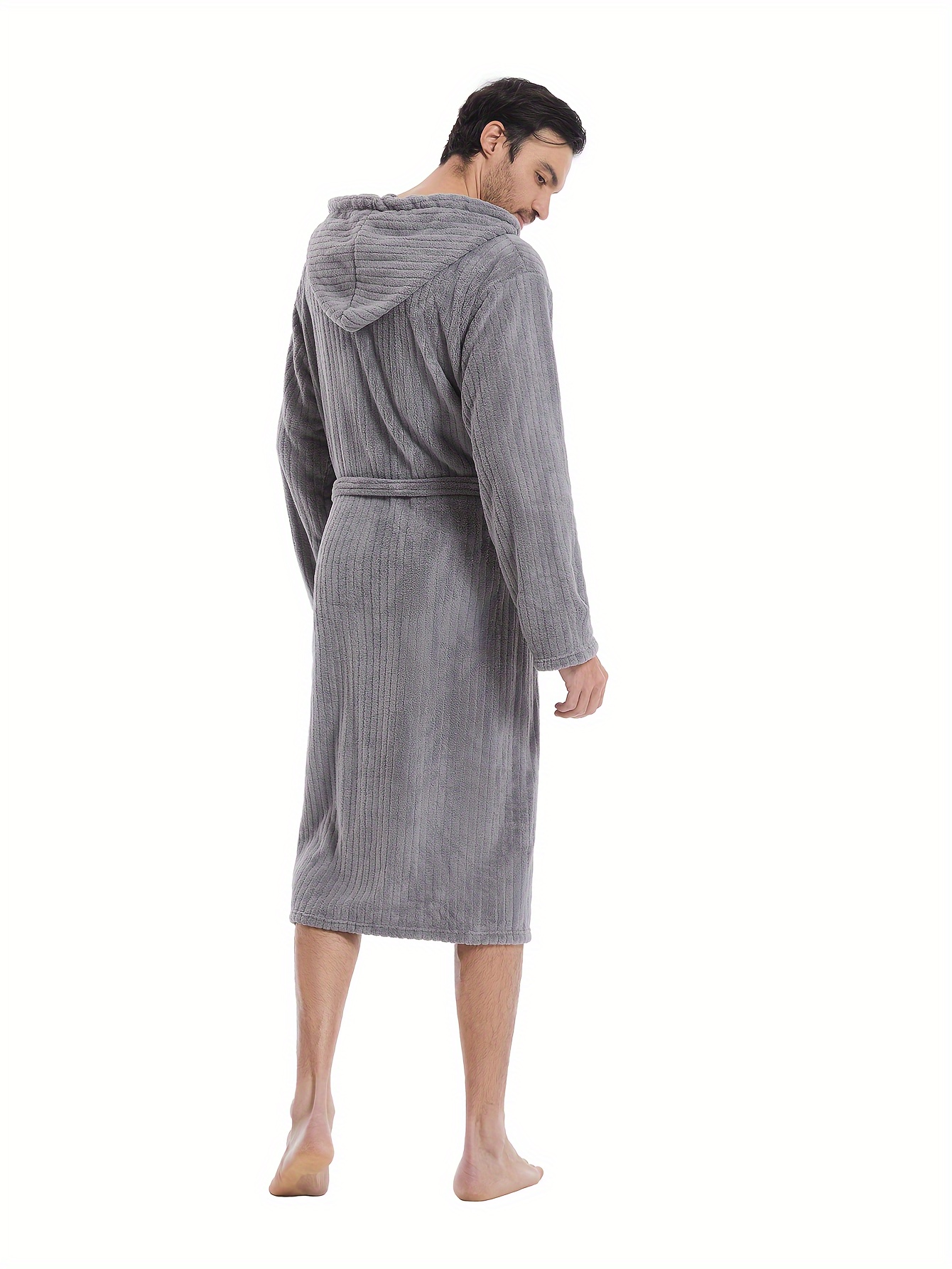 Men s Nightgown Sleepwear Robe Men V neck Casual Open Front Temu