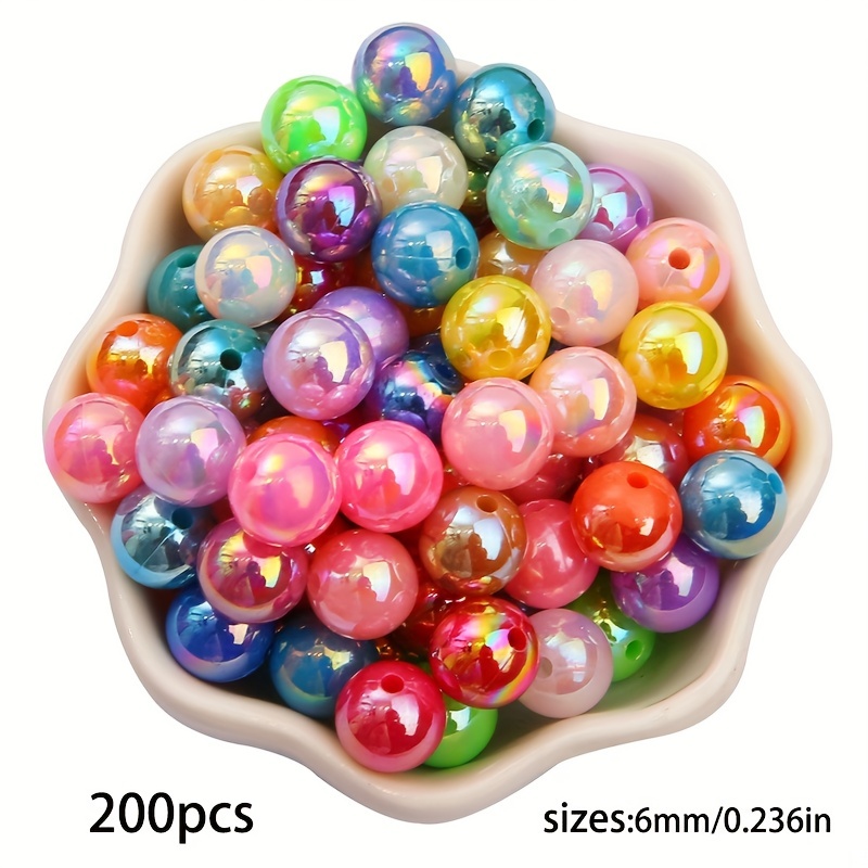 6mm Pearl Beads for Jewelry Making Pearl Beads, 1960pcs 28 Colors Round Pearl Beads with Gradient Color Multicolored Pearl Beads for Bracelets