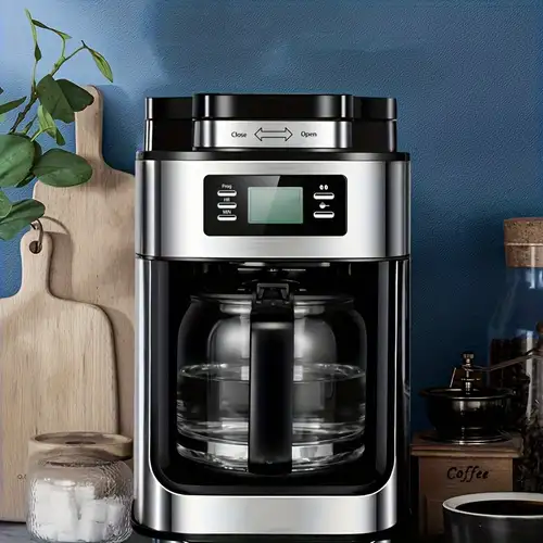 Cafetera automática con funcionalidad de granos y polvo - Cuerpo de acero  inoxidable - Capacidad de 1.2L - ¡Prepara delicioso café con tus granos o