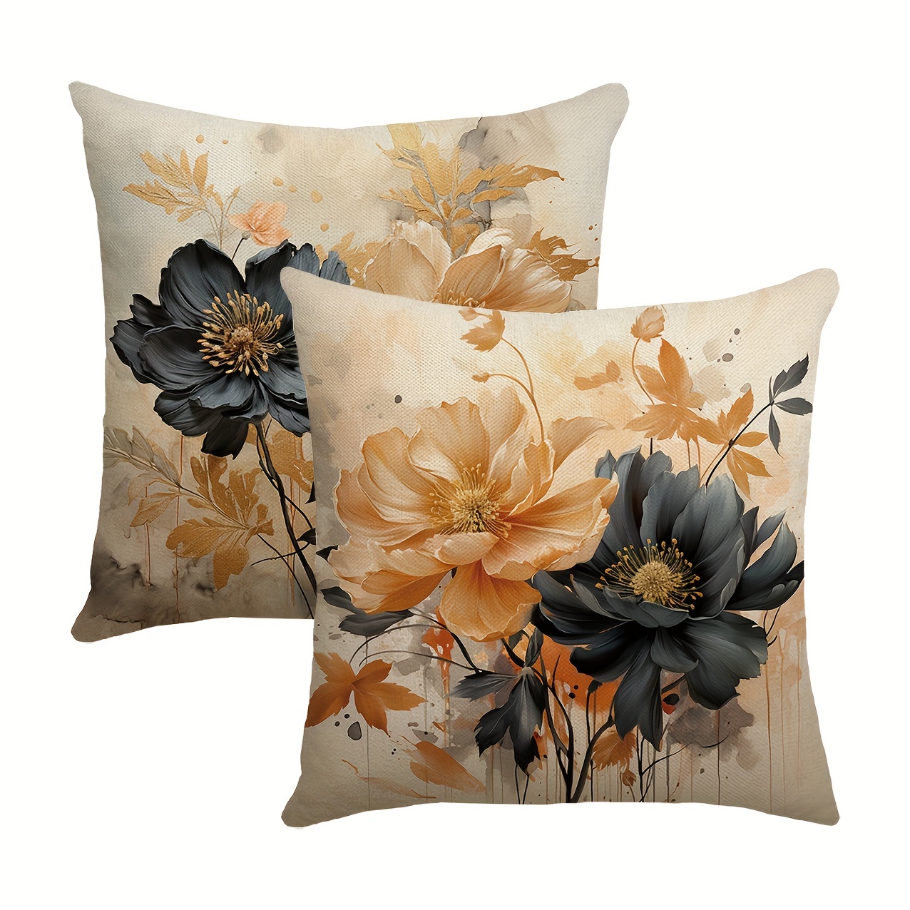 

2pcs, Retro Flower Throw Pillow Covers, Floral Printed Throw Pillowcase, Throw Pillow Covers Decor, Home Decor, Room Decor, Bedroom Decor, Living Room Decor, Car Decor, Sofa Decor