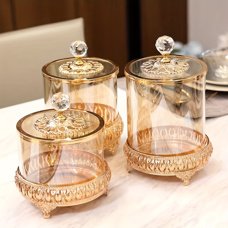 Snack Storage Canister Crystal Glass Jar Clear Plastic - Temu