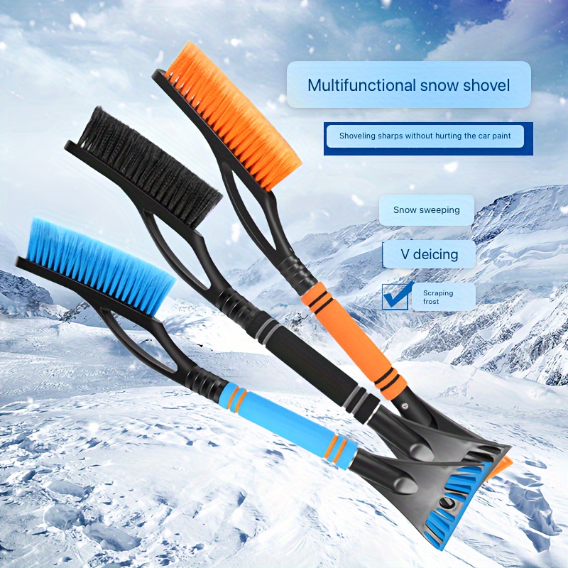 Multifunctional Car Snow Shovel, Windshield Deicing Shovel Snow Brush,  Telescopic Snow Shovel Brush, Winter Snow Cleaning Tools - Temu