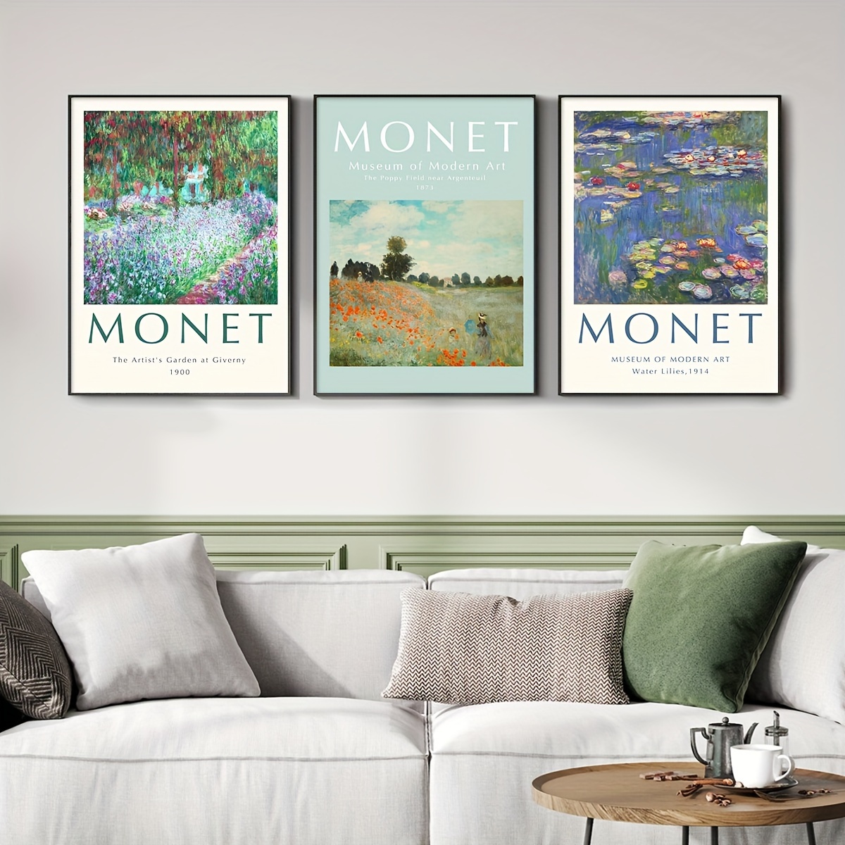 3 Pezzi Impressionismo Retrò Monet Stampe Floreali Parete - Temu Italy