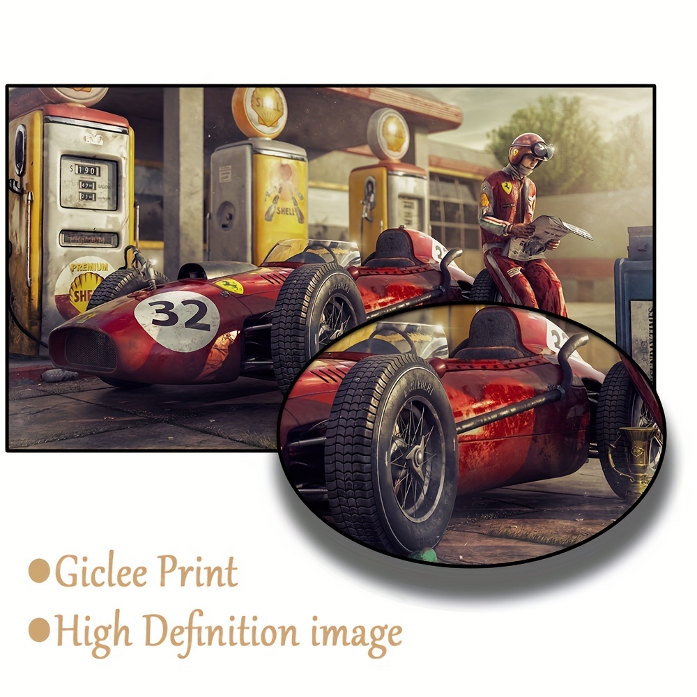 Germany F1 Racing Vintage Wall Poster Temu Mural Art - Classic Car