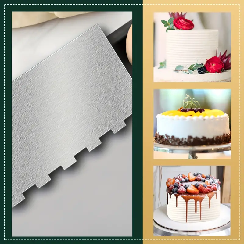 Sturdy Metal Cake Scraper With Edge Stripe Reusable Washable - Temu