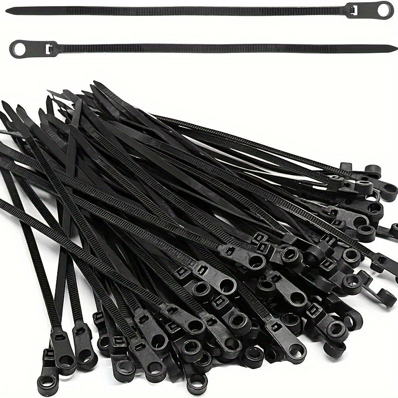 

Value Pack 100pcs Zip Ties With Screw Hole Cable Ties Straps, Mounting Head Plastic Ties Multipurpose Heavy Duty Nylon Zip Ties For Indoor And Outdoor (black)