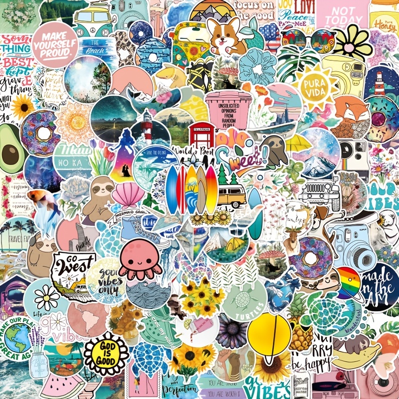 300 Pcs Stickers Pack, Colorful VSCO Vinyl Funny Stickers, Cute Waterproof  Aesthetic Stickers for Laptop Water Bottle Phone, Cool Stickers for Kids