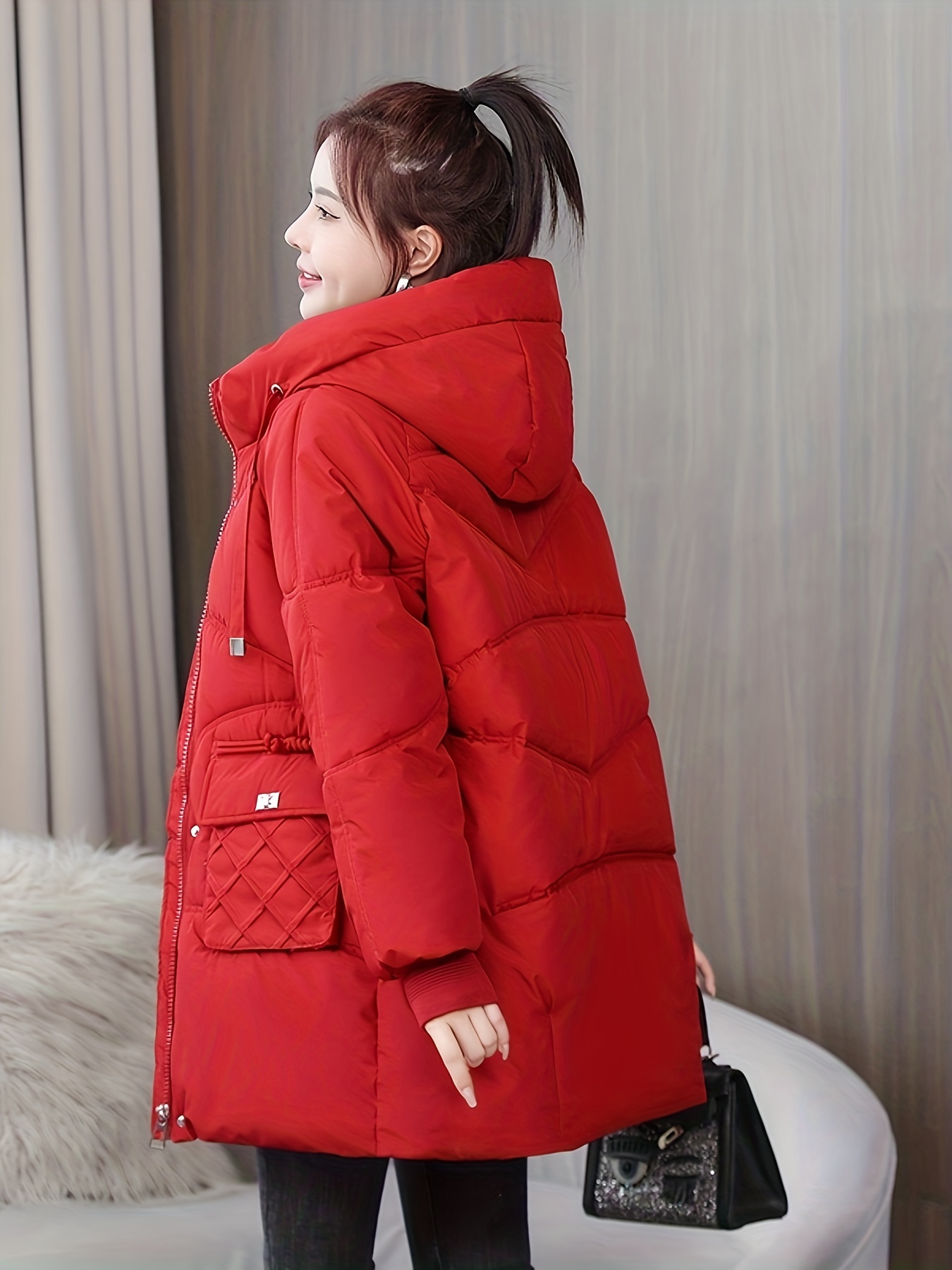 Womens Winter Warm Coat Hooded Jacket Slim Winter Outwear