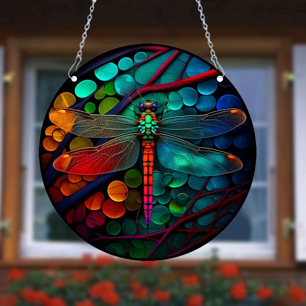 Dragonfly Dye Sun Catcher Hanging Window Christmas Gift Home Decor