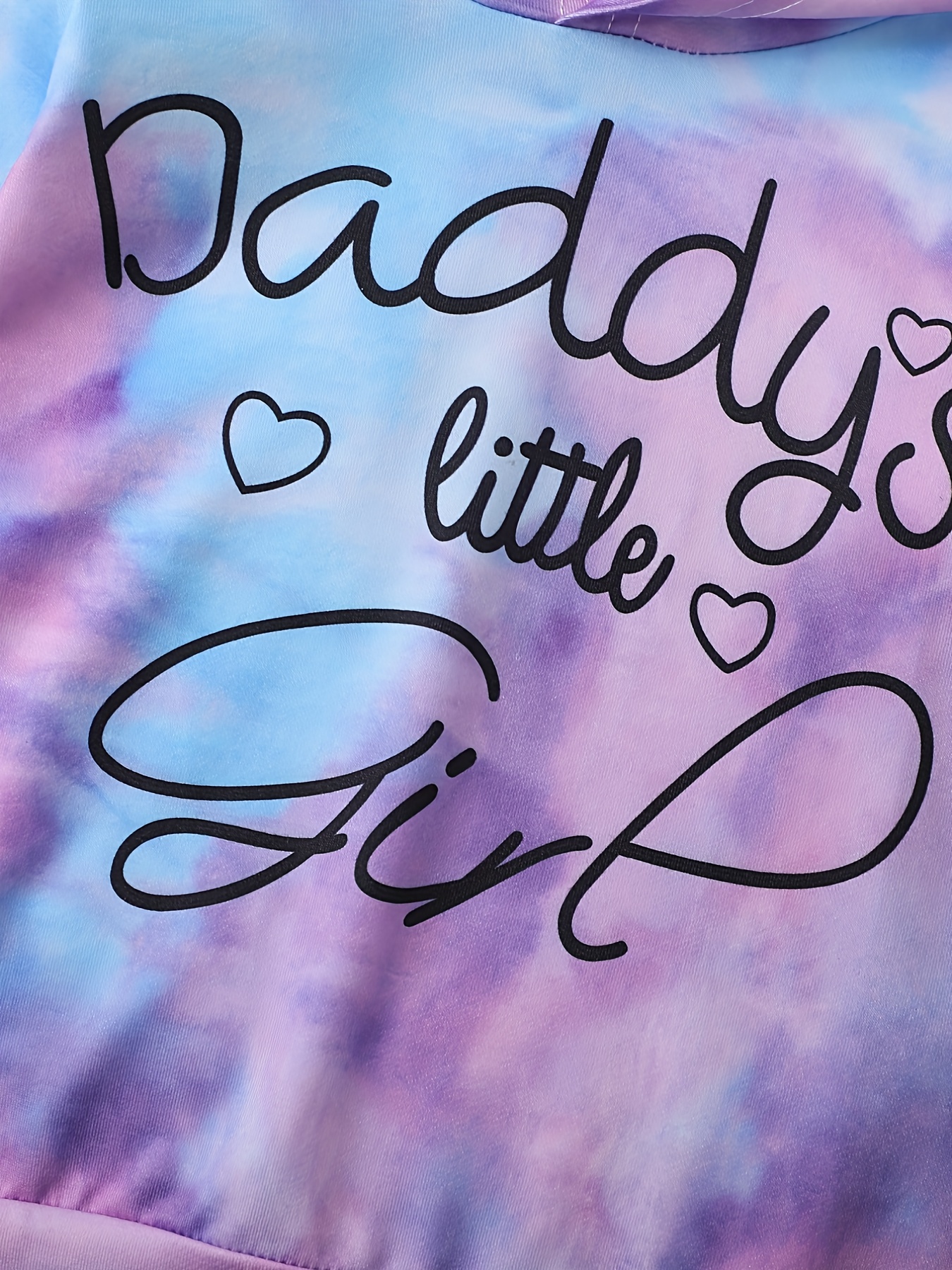 Trendy Girls Tie Dye Sets daddy's Little Girl Print - Temu