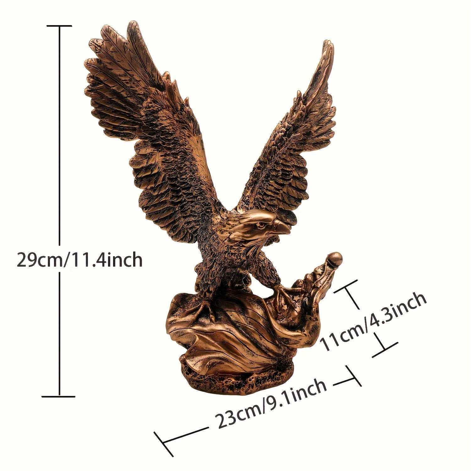 1pc Wing Spreading Eagle Statue, Collection Animal Bird Figure Decoration Collectible For Study Desktop Office, Living Room