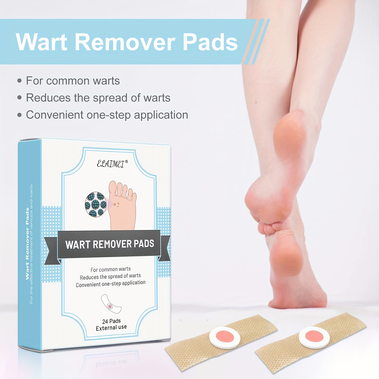 24 Pads Corn Remover Pads Toe Corn And Callus Removal Natural Foot