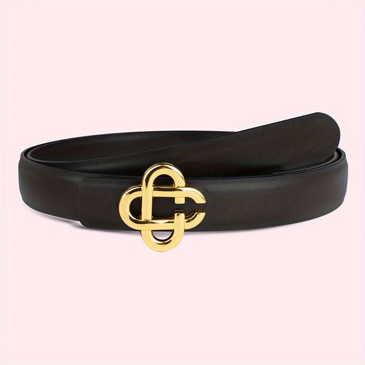 Golden Chinese Knot Buckle Belts Trendy Candy Color Leather