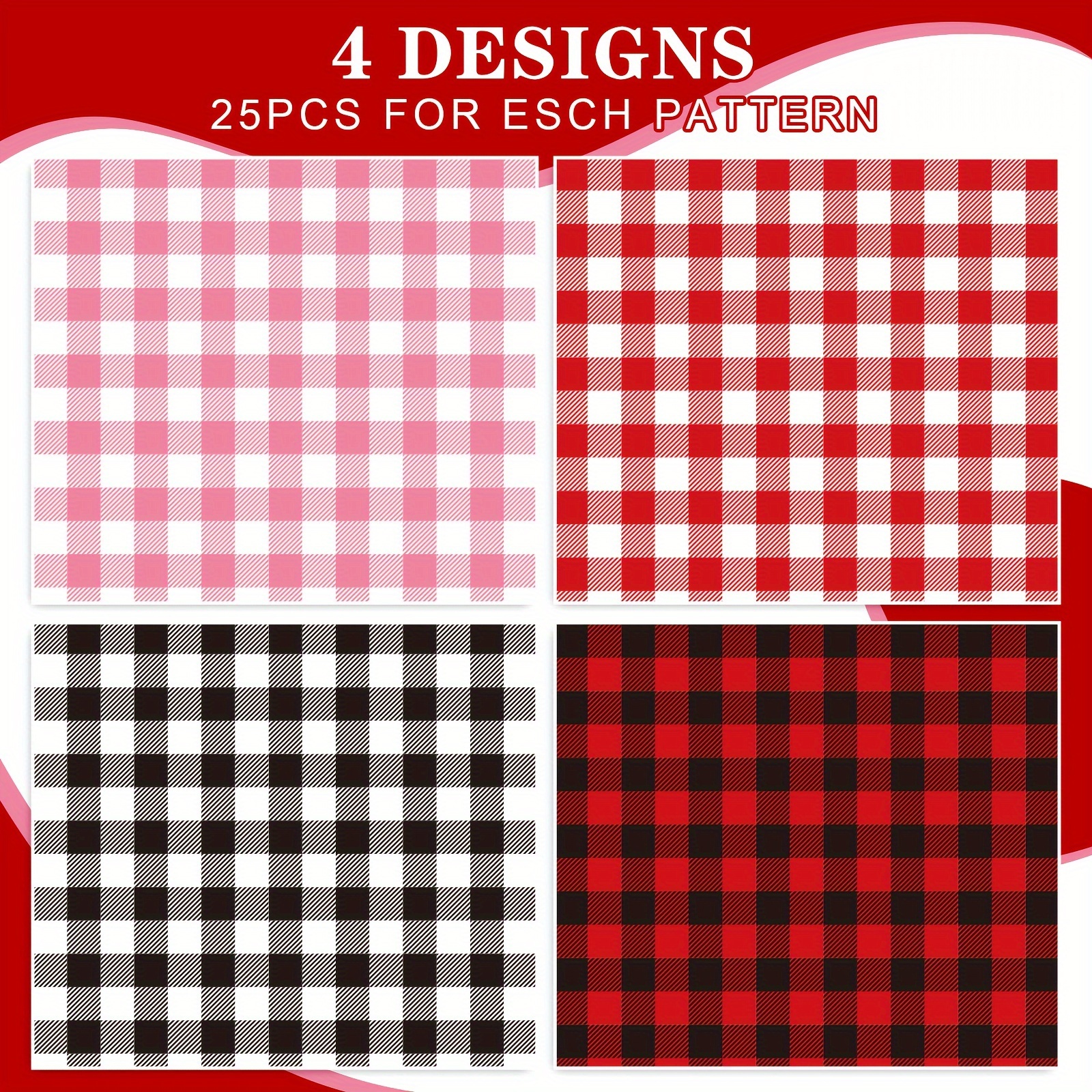 Pink and Red Checkered Wrapping Paper, Valentine Wrapping Paper