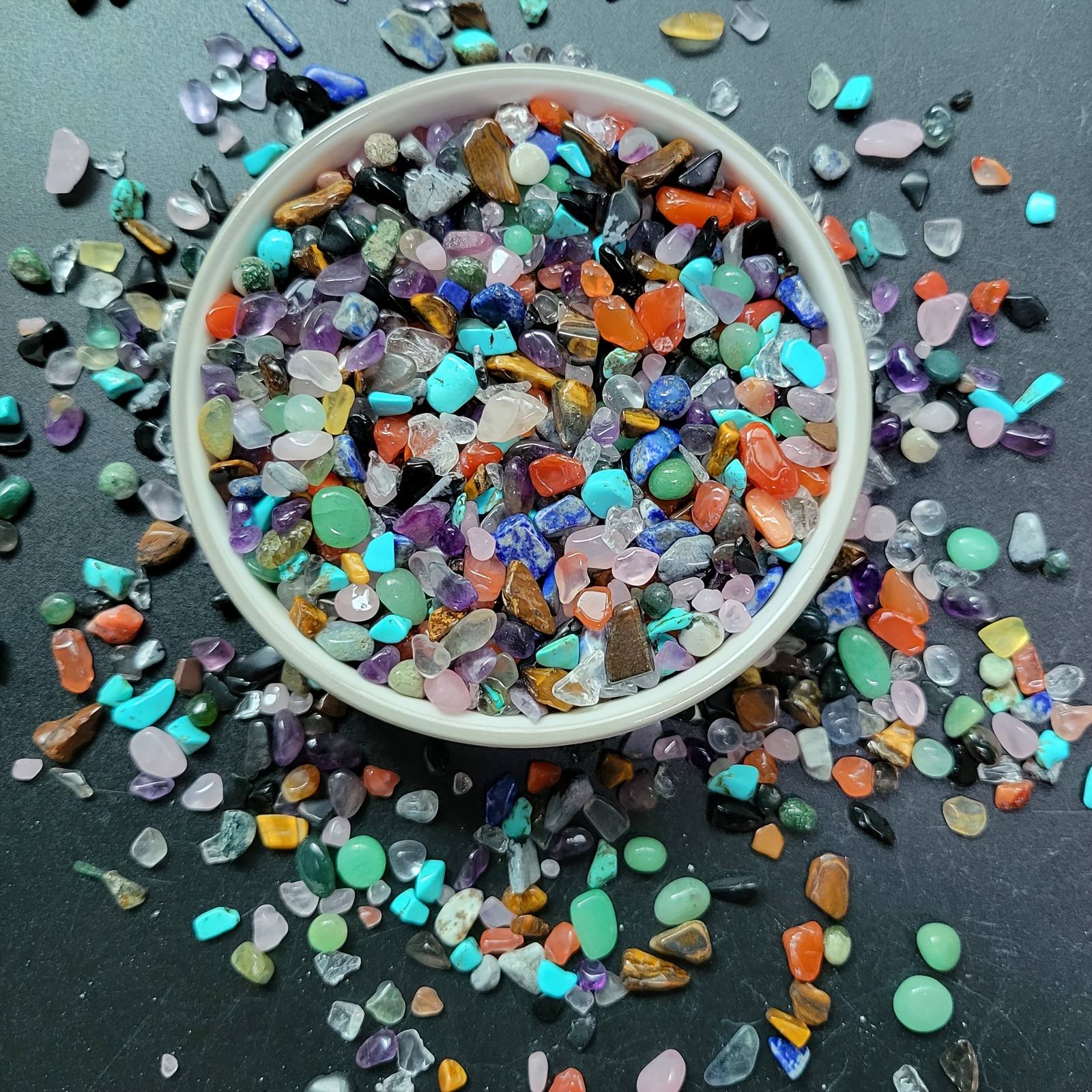 

2oz/4oz Tiny Natural Mixed Chip Crystal Stones Multicolor Tumble Chip Stones For Jewelry Making Home Decorations