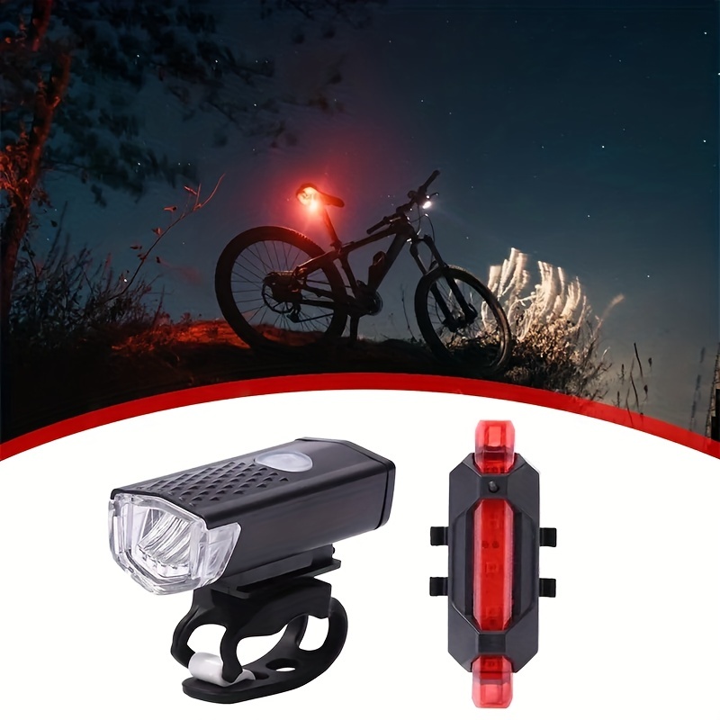 Fahrradlicht-Set, Einschließlich Frontlicht & Rücklicht, ABS-Batterie, 350  MAh XPE-Frontlicht & 150 MAh LED-Rücklicht, Nacht-Fahrbeleuchtung Warnlicht  - Temu Switzerland