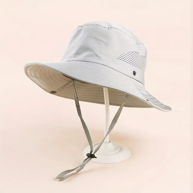 Breathable Sunscreen Bucket Hat Unisex Casual Solid Color Uv - Temu