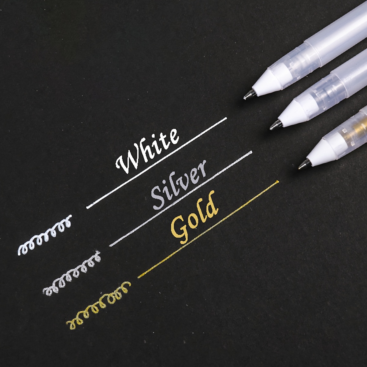 2pcs White Gel Pen Fine Tip Sketching Highlight Marker Pen For Artists  Black Papers Drawing Design Illustration Art Supplies