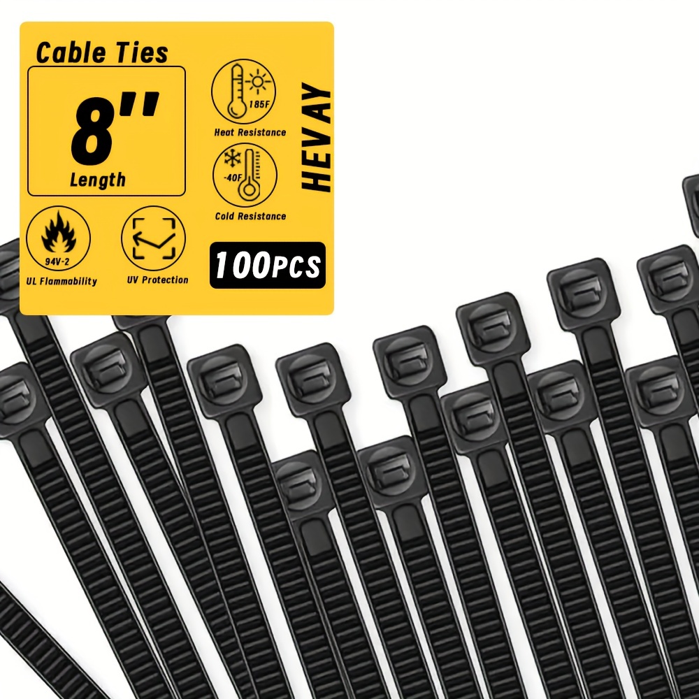 Bridas de nylon de 250 mm x 4,8 mm en color negro - Bridas para Cables