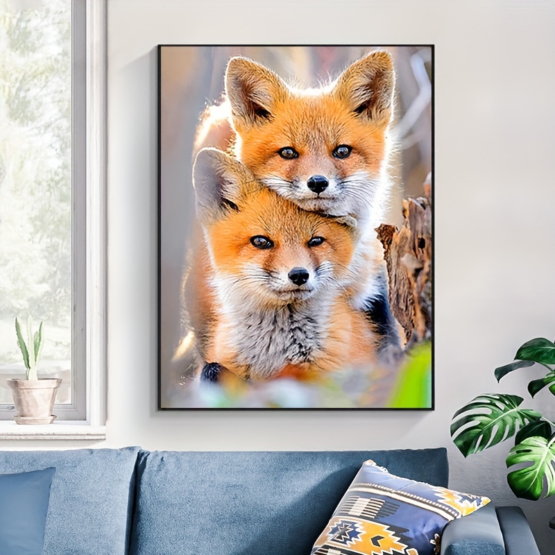 2 Red Foxes, Animal Diamond Painting Kit